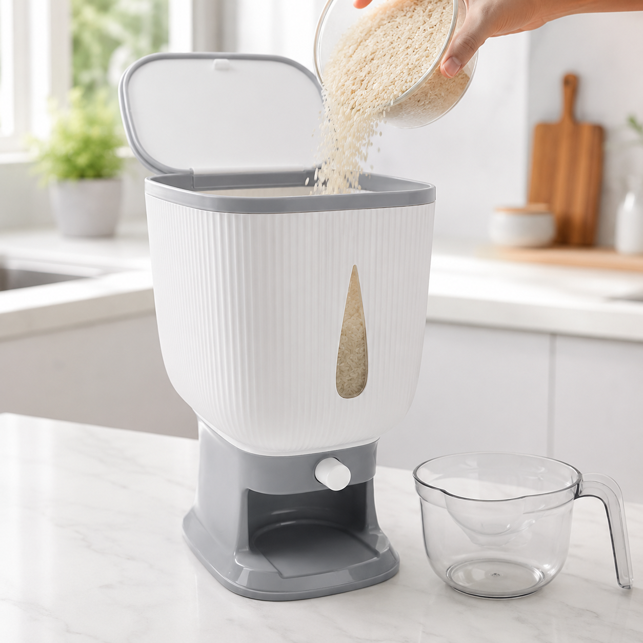 10 KG Automatic Rice & Grain Dispenser with Measuring Cup