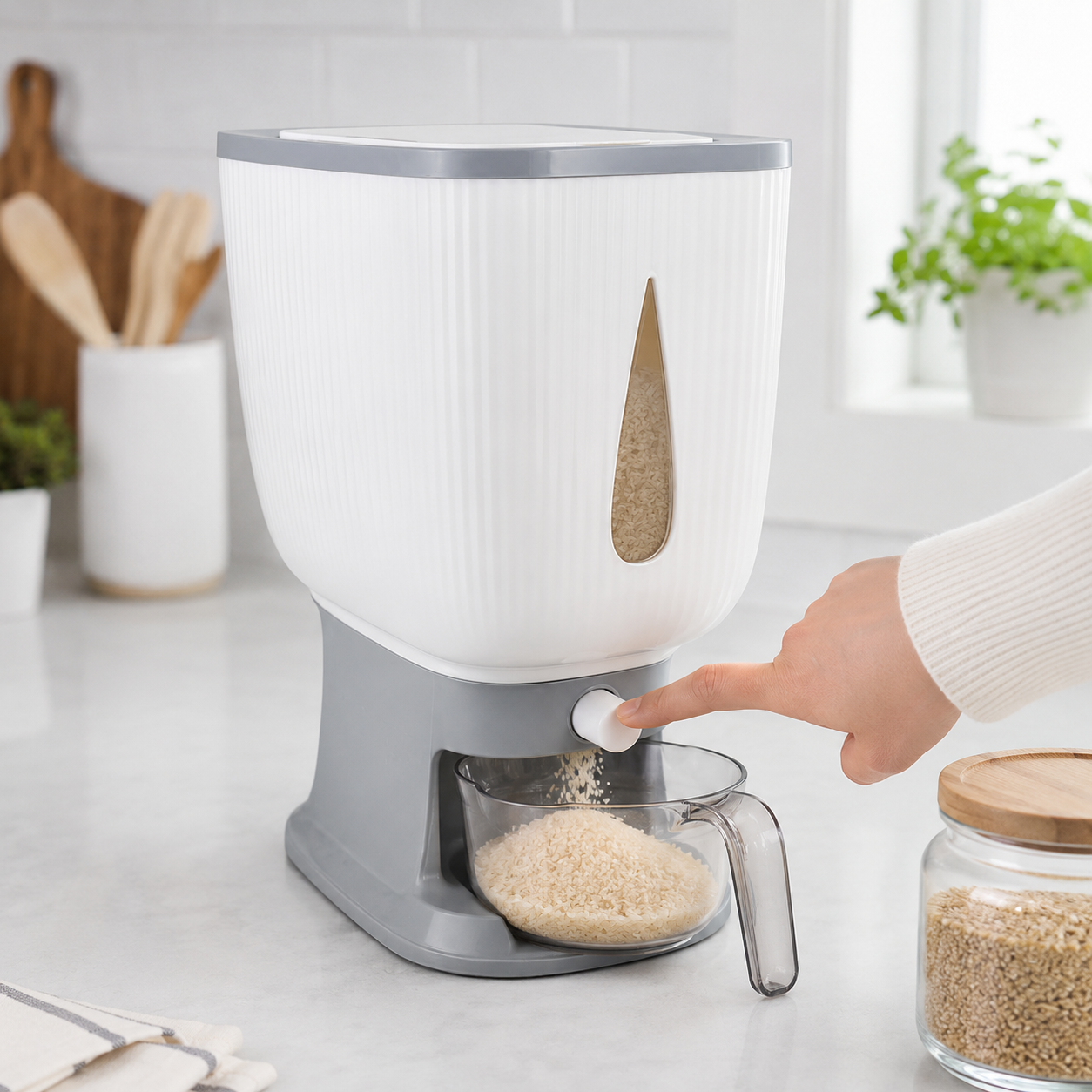 10 KG Automatic Rice & Grain Dispenser with Measuring Cup