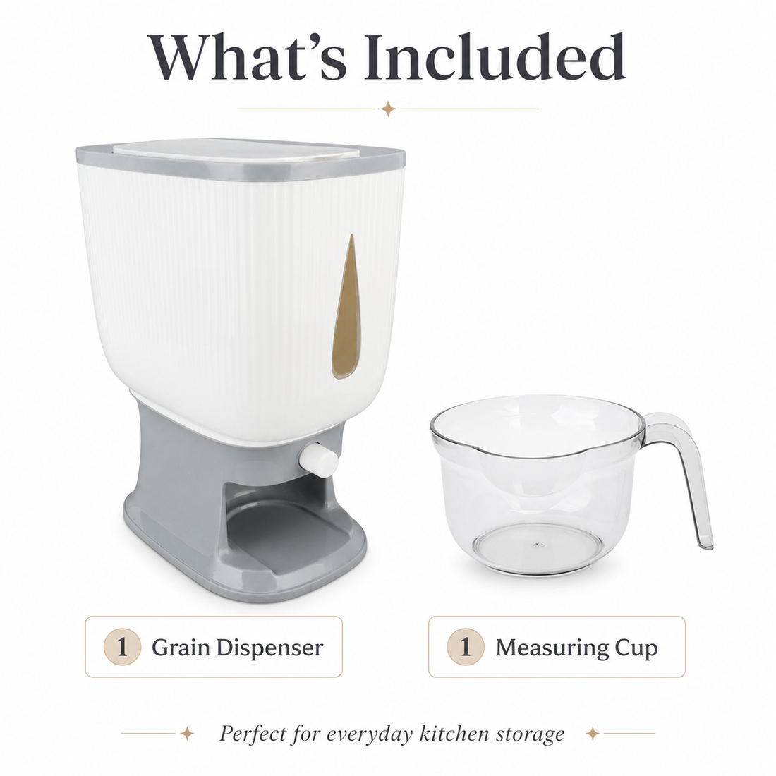 10 KG Automatic Rice & Grain Dispenser with Measuring Cup