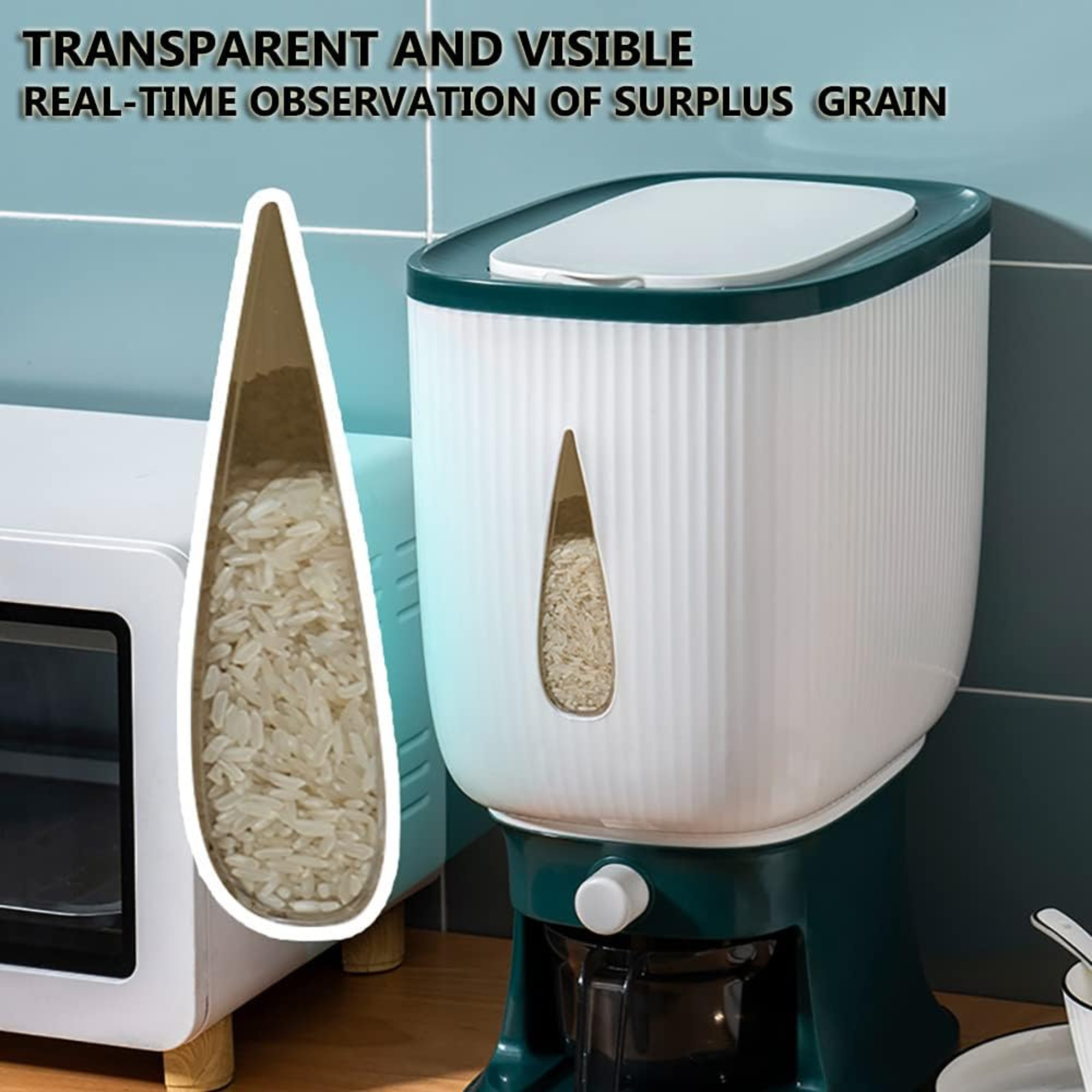 10 KG Automatic Rice & Grain Dispenser with Measuring Cup