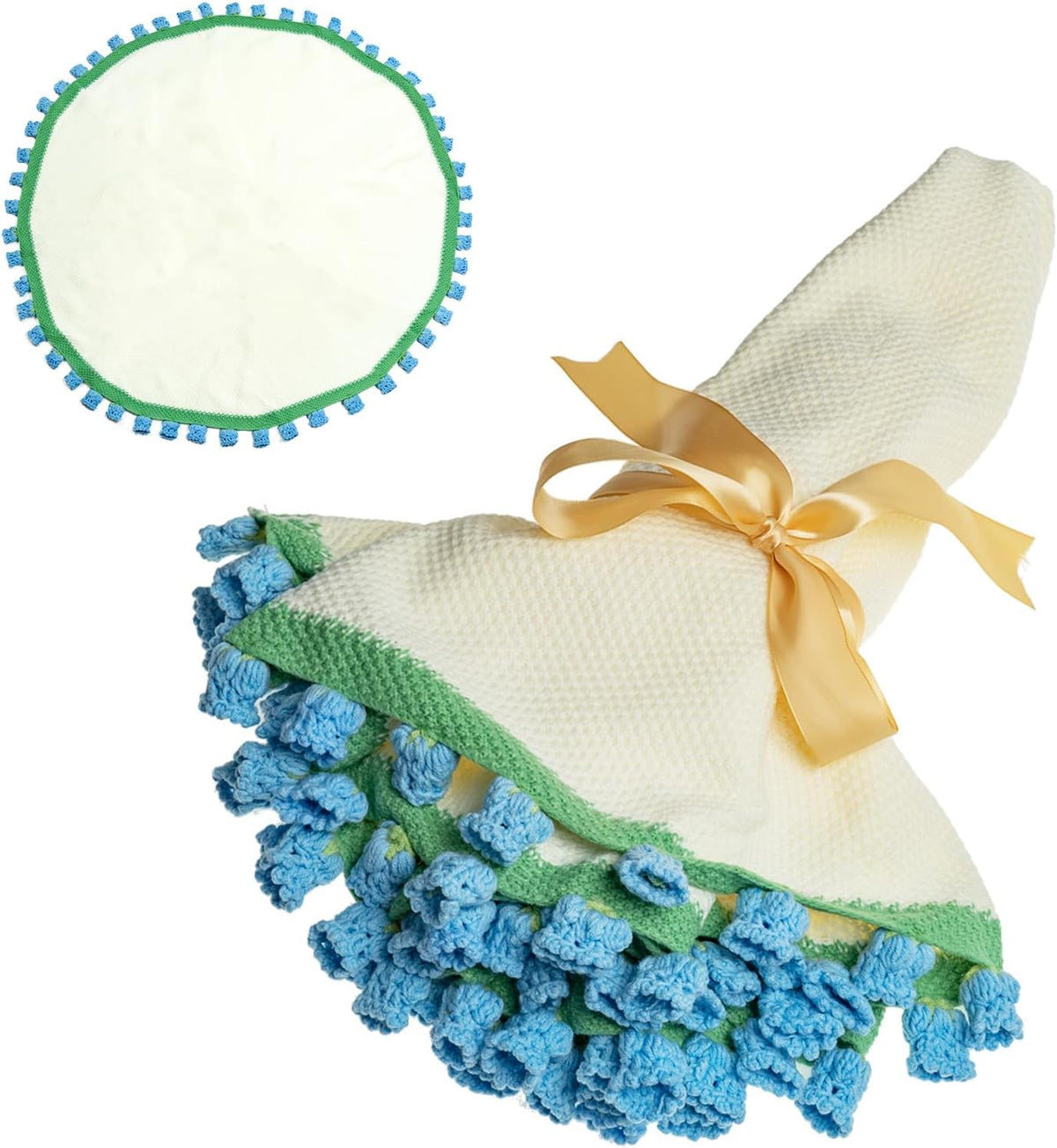 Handmade Crochet Flower Bouquet Blanket, Floral Throw and Table Cover, Multiple Designs
