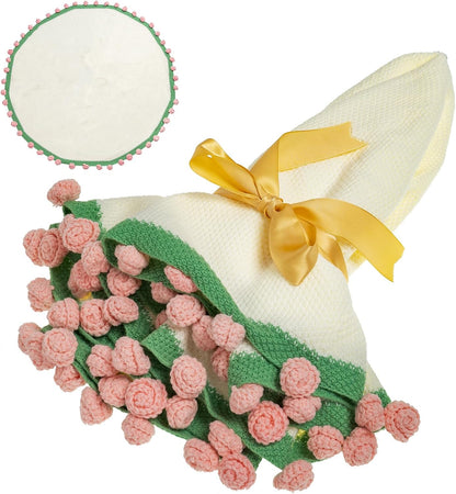 Handmade Crochet Flower Bouquet Blanket, Floral Throw and Table Cover, Multiple Designs
