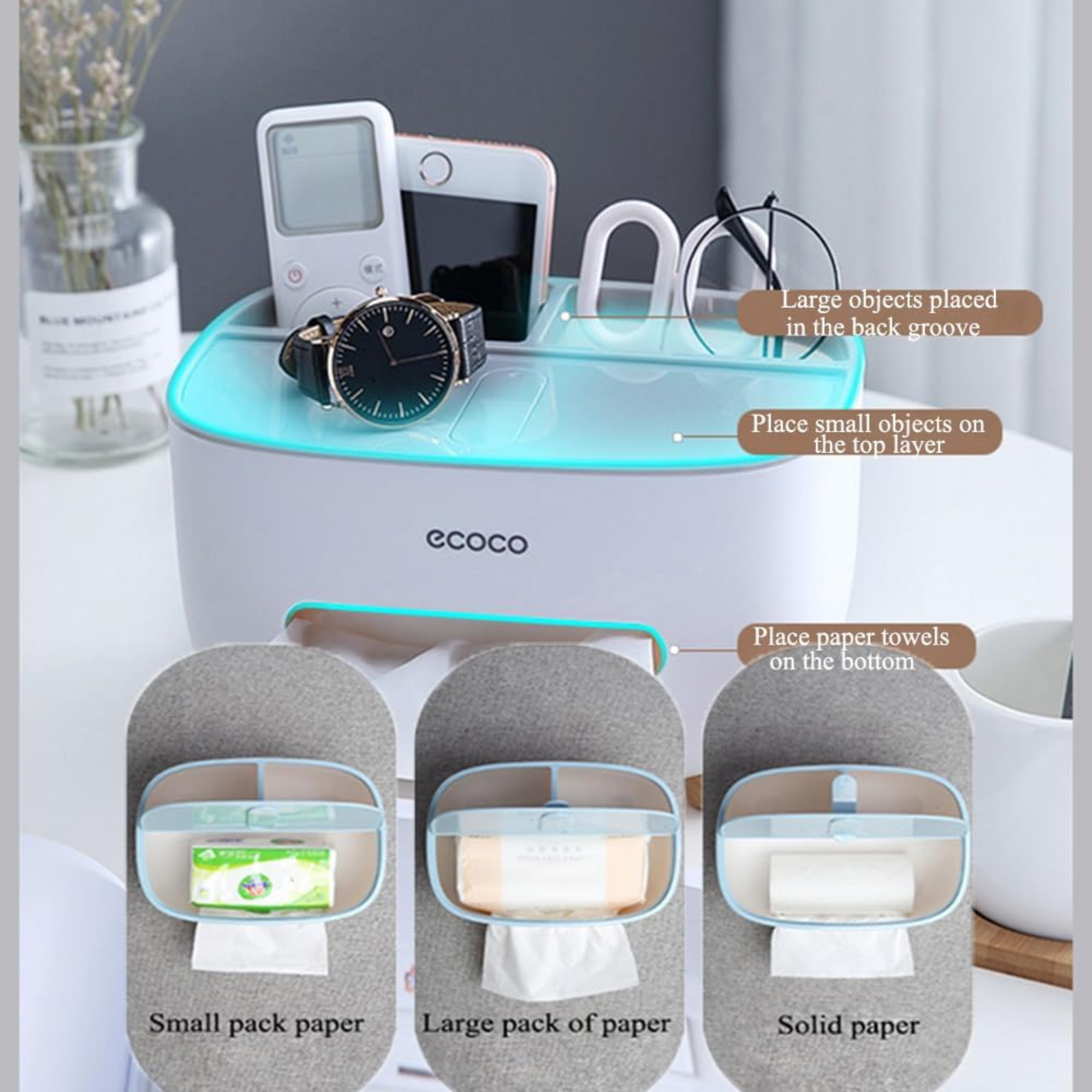 Multifunctional Tissue Box Cover