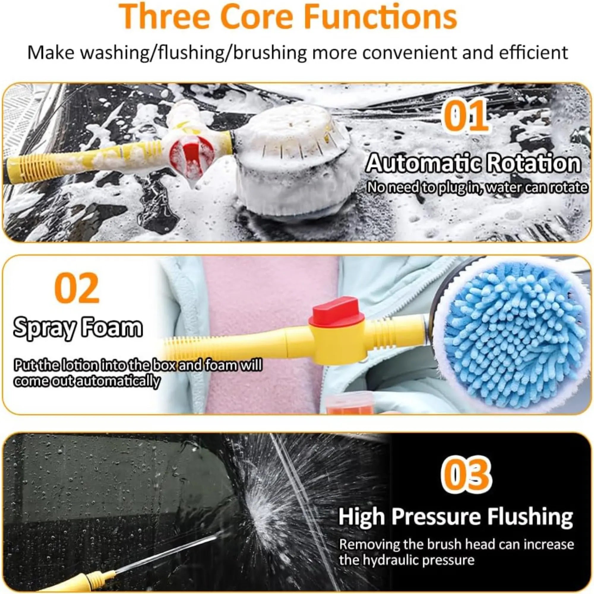 Multipurpose Automatic 360° Rotating Car Wash Brush