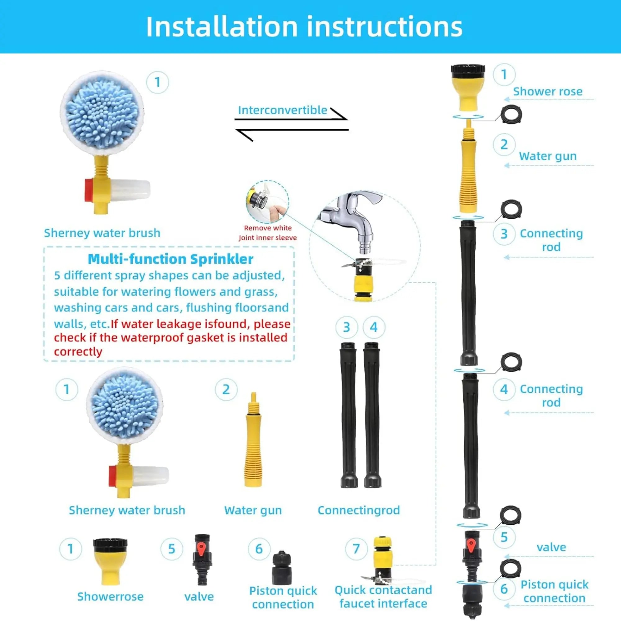 Multipurpose Automatic 360° Rotating Car Wash Brush