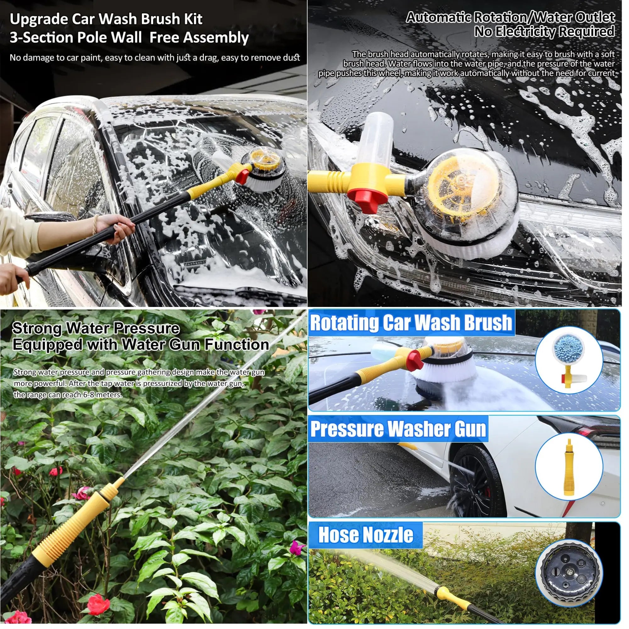 Multipurpose Automatic 360° Rotating Car Wash Brush