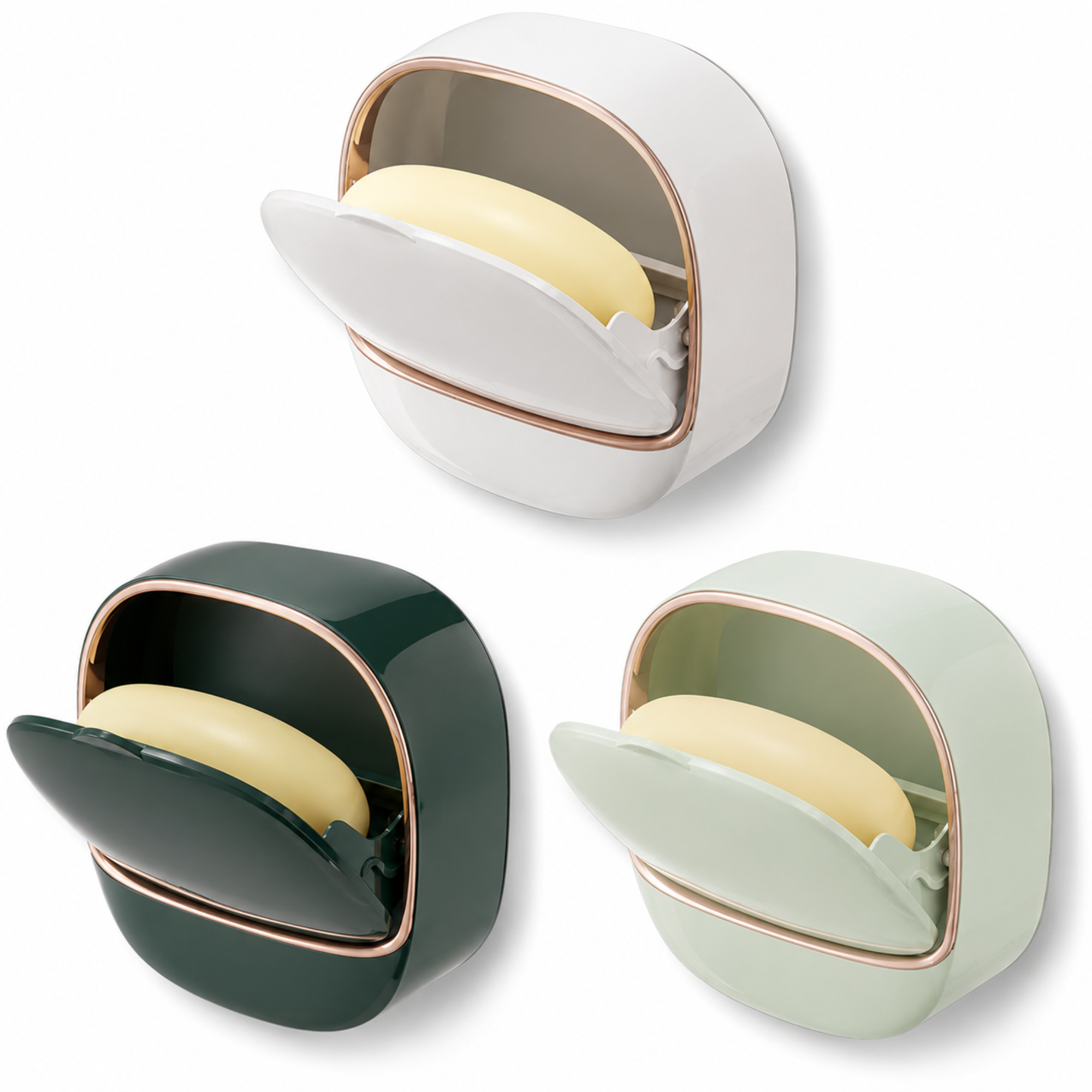 Luxury Wall Mounted Soap Holder with Flip Cover