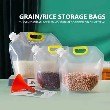 Airtight Grain Storage Bag with Screw Seal Lid