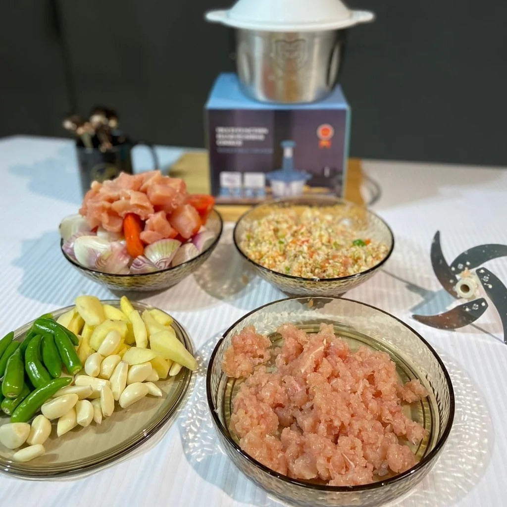 Stainless Steel Multifunctional 2L Hand Push Chopper