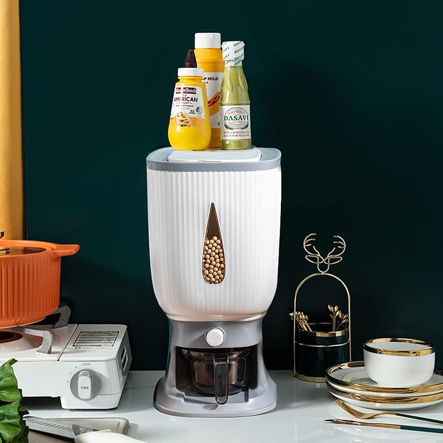 10 KG Automatic Rice & Grain Dispenser with Measuring Cup