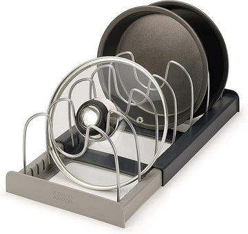 Expandable Cookware Pot Lids Organizer | Stainless Steel Kitchen Pot Organizer