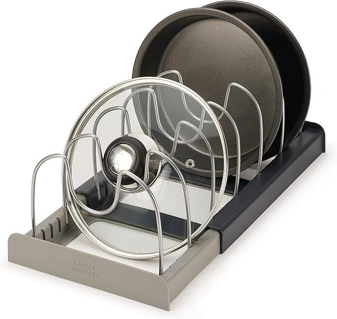 Expandable Cookware Pot Lids Organizer | Stainless Steel Kitchen Pot Organizer