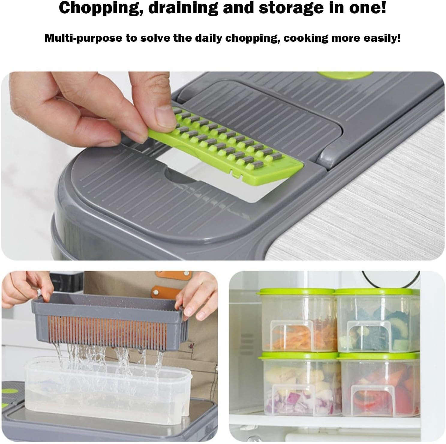 All in one Vegetable Cutter With Cutting Board And Storage Boxes (22 pcs)
