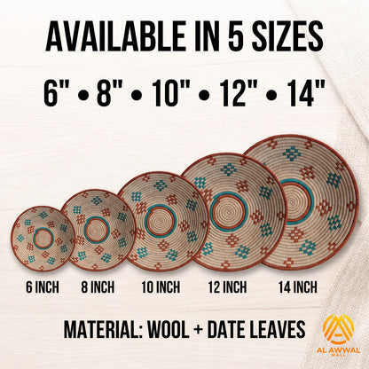 Handmade Dried Leaf Wall Hanging with Blue and Mustard Motifs – 5 Sizes Available