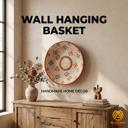 Handmade Dried Leaf Wall Hanging with Blue and Mustard Motifs – 5 Sizes Available