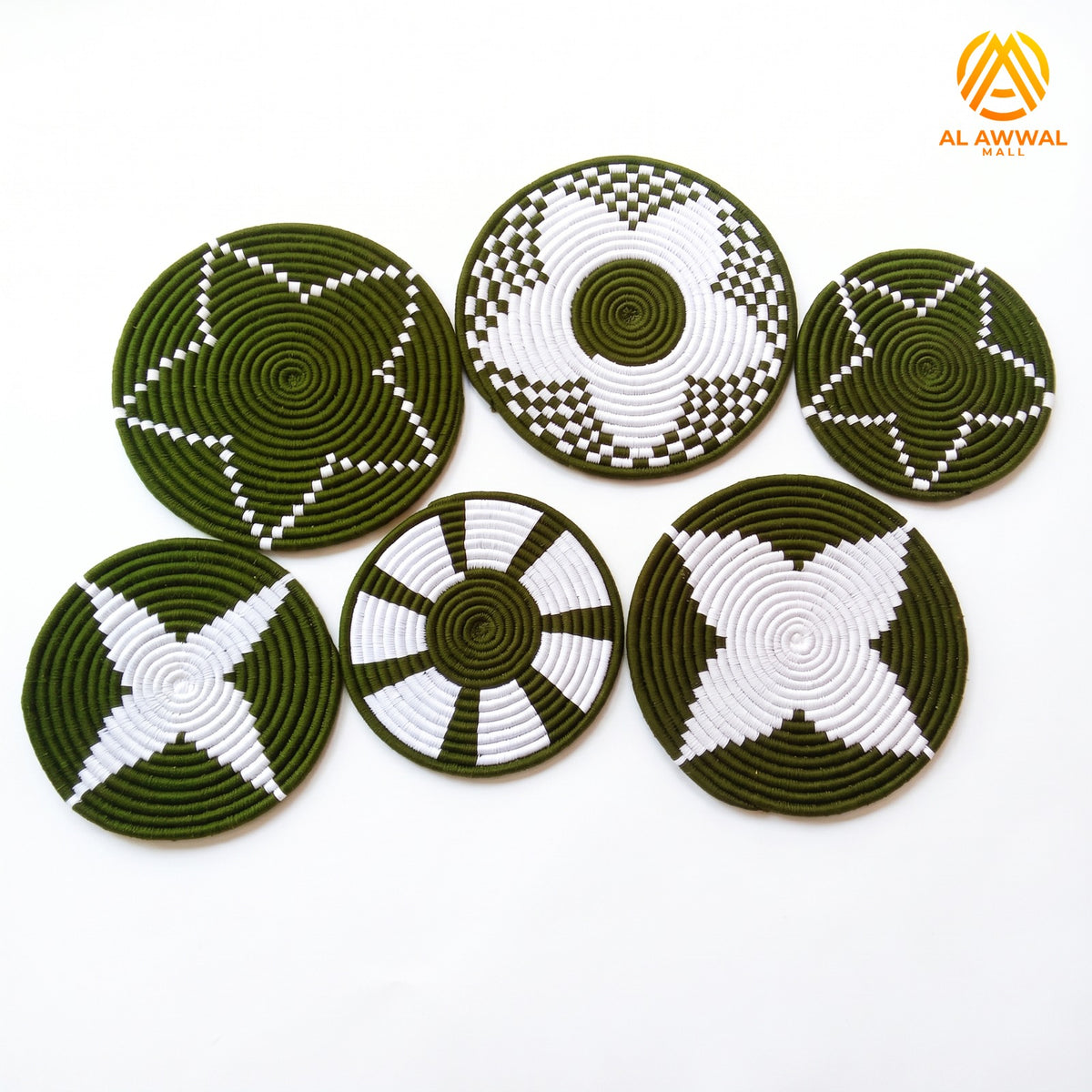 Handmade Green Wool-Covered Leaf Wall Hanging with Star Design – Multiple Designs & Sizes