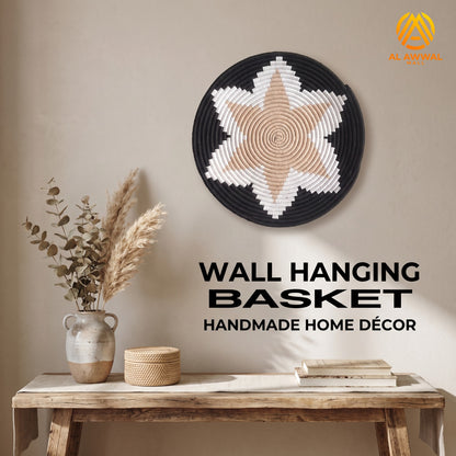 Handmade Dried Date Leaves Wall Hanging with Two-Layer Starfish Design