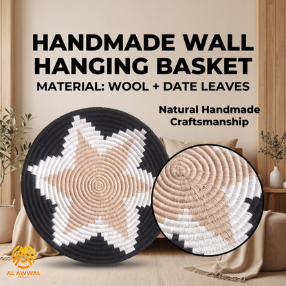 Handmade Dried Date Leaves Wall Hanging with Two-Layer Starfish Design