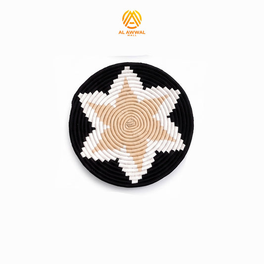 Handmade Dried Date Leaves Wall Hanging with Two-Layer Starfish Design