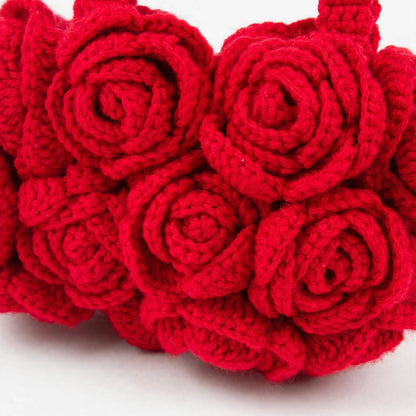 Handmade Crochet Red Rose Bag – Butterfly Bow Strap Design