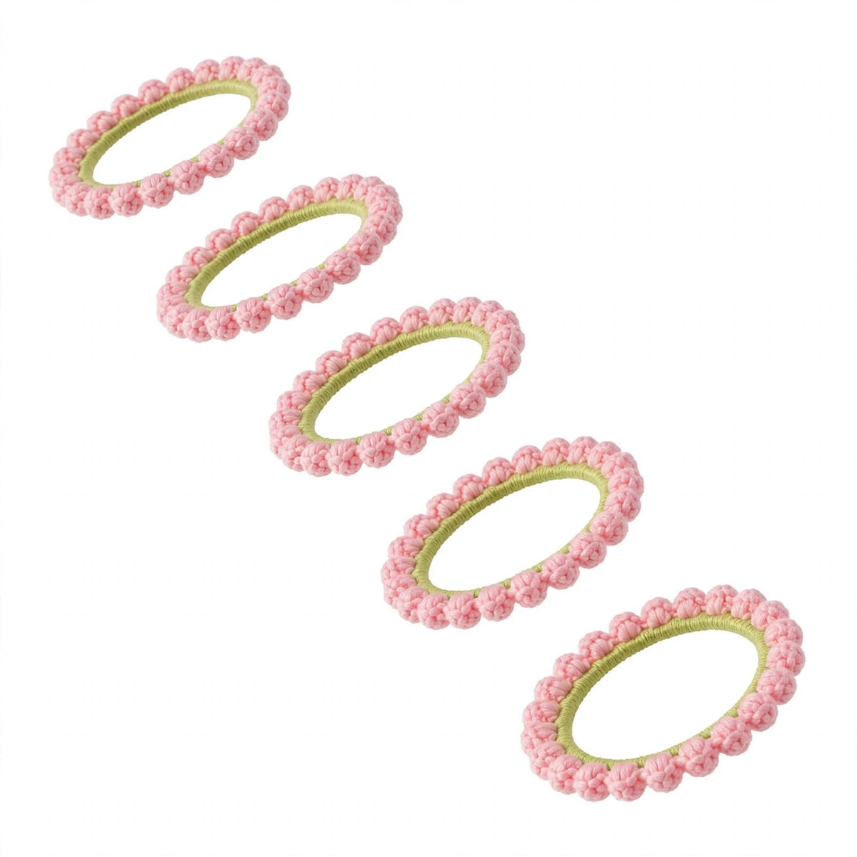 Pink floral Crochet Bangles Set For Girls & Womens