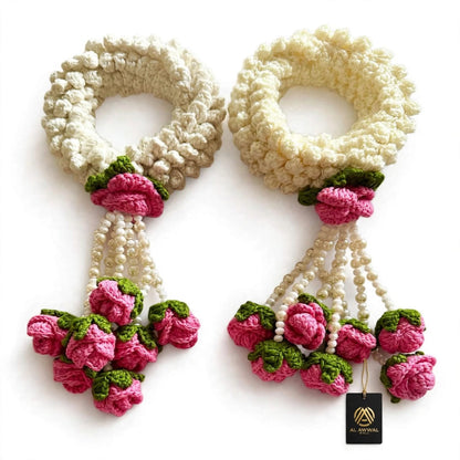 Handmade Crochet Floral Gajra - Elegant Nikkah Bridal wear