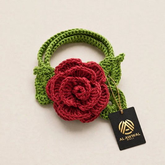Handmade Crochet Red Rose Curtain Tieback – Floral Curtain Holder & Home Decor