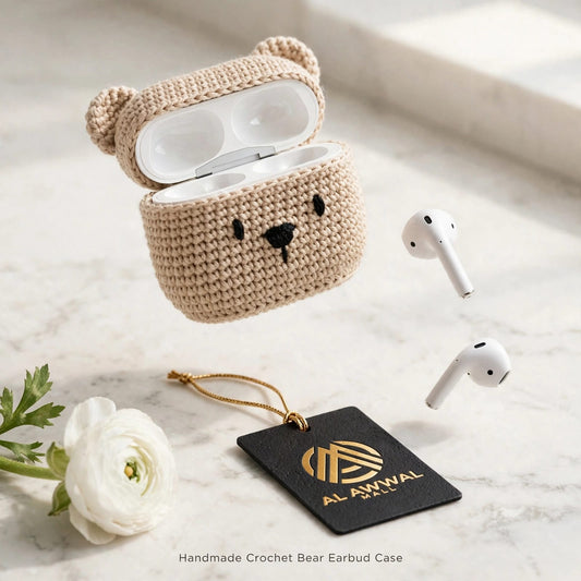 Teddy Bear shape crochet earbuds/AirPods case..