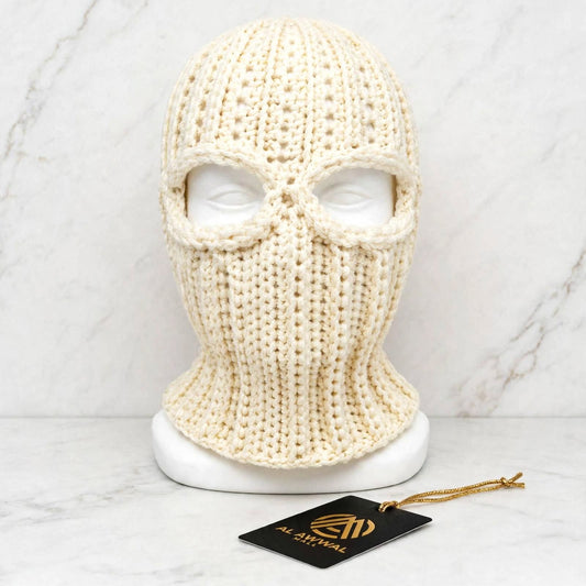 Handmade Crochet Full Face & Neck Mask – Skin Color Winter Cover