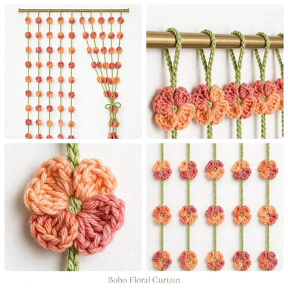 Handmade Crochet Flower Door Hanging – Floral Bedroom & Door Decor
