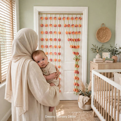 Handmade Crochet Flower Door Hanging – Floral Bedroom & Door Decor