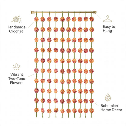 Handmade Crochet Flower Door Hanging – Floral Bedroom & Door Decor