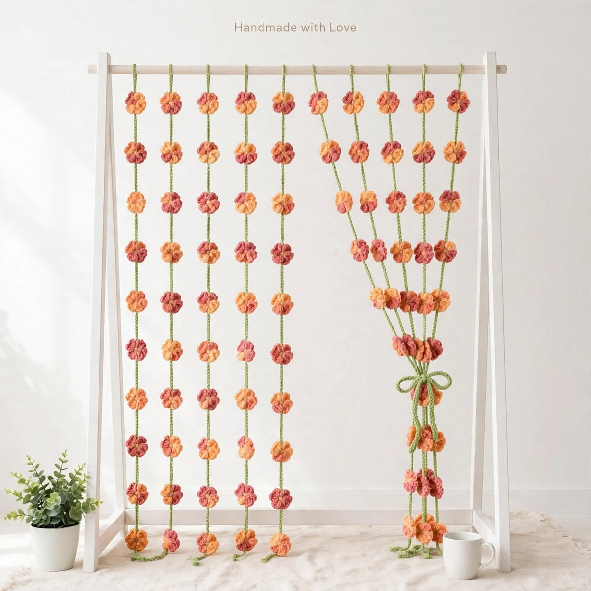 Handmade Crochet Flower Door Hanging – Floral Bedroom & Door Decor