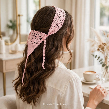 Handmade Crochet Simple Lace Hair Band – Elegant Lace Design