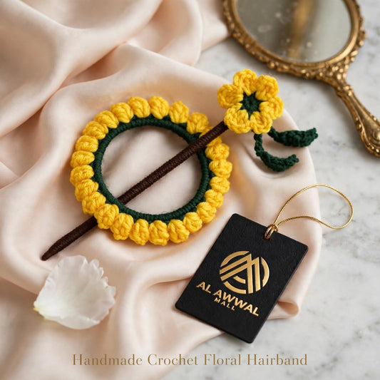 Handmade Crochet Sunflower Bun Stick Pin – Chinese Style Hair Accessory