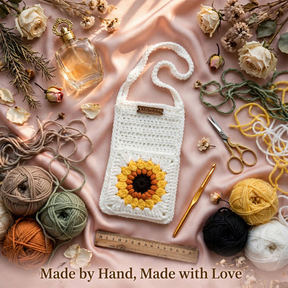 Handmade Crochet Shoulder Bag – Greenish White, Mustard & Earthy Beige Color Options