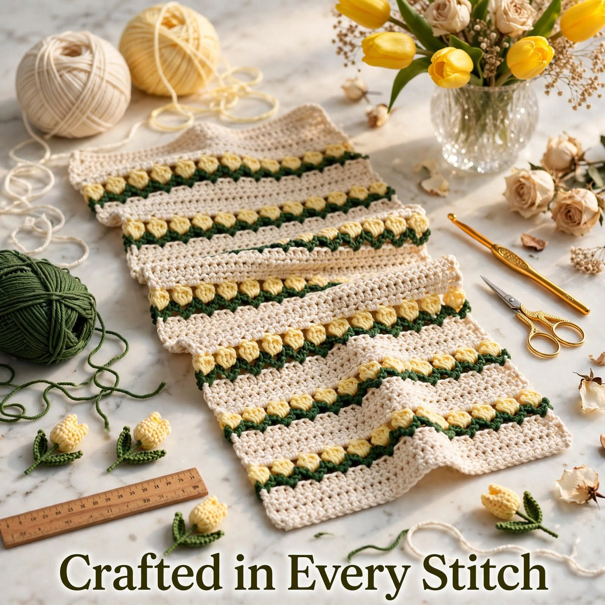Handmade Crochet Table Runner – Simple & Elegant Table Decor