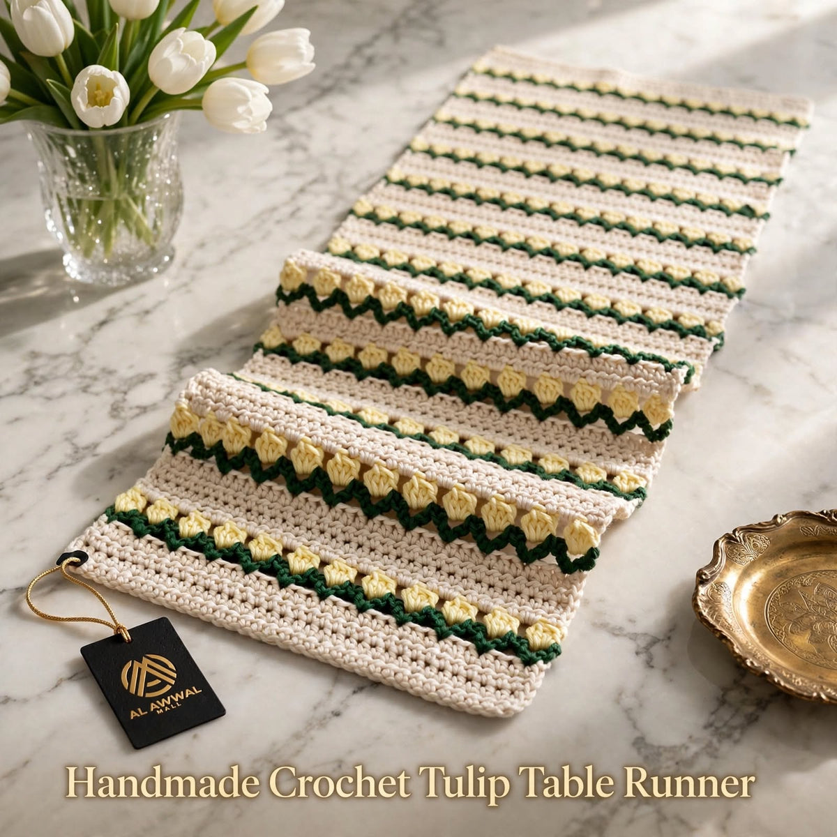 Handmade Crochet Table Runner – Simple & Elegant Table Decor