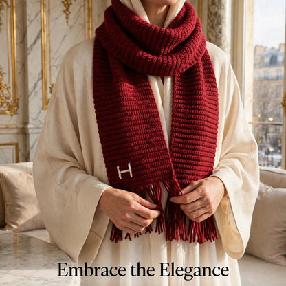 Handmade Crochet Maroon Scarf – Simple & Elegant Winter Wrap