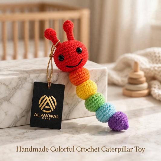 Cute Handmade Rainbow Colors Caterpillar Baby Soft Toy – Colorful & Cuddly