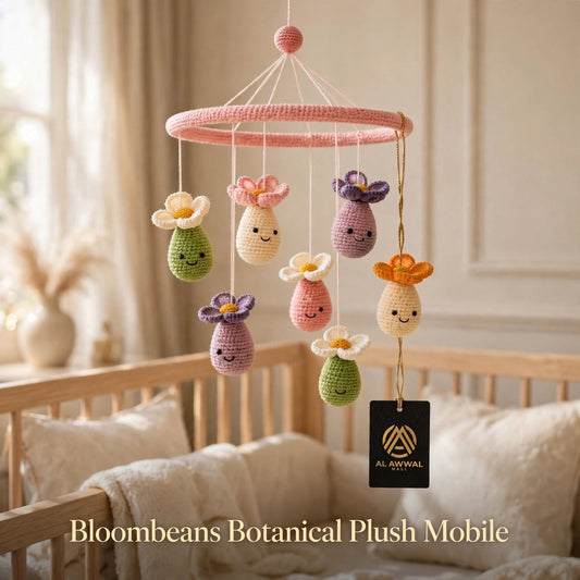 Handmade Crochet Botanical Floral Baby Mobile – Cute Flower Hanging Toy
