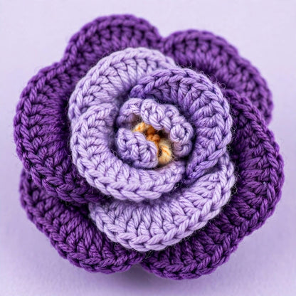 Handmade Crochet Purple Flower Bouquet – Violet Roses, Lavender & Crocus Flowers