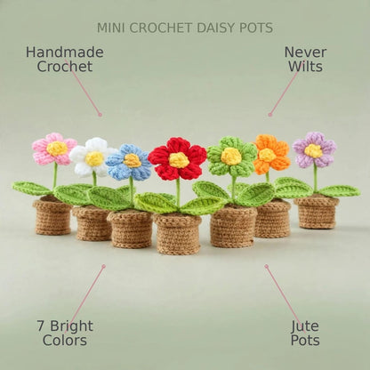 Handmade Crochet Beige Coat with Colorful Daisy Flower
