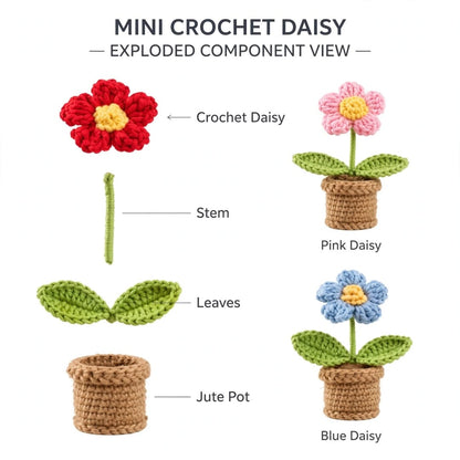 Handmade Crochet Beige Coat with Colorful Daisy Flower