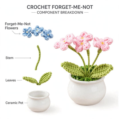 Handmade Crochet Daisy Flower in White Pot – Different Colors Available