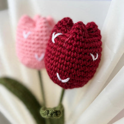 Handmade Tulip Flower Bouquet with White and Baby Pink Flowers