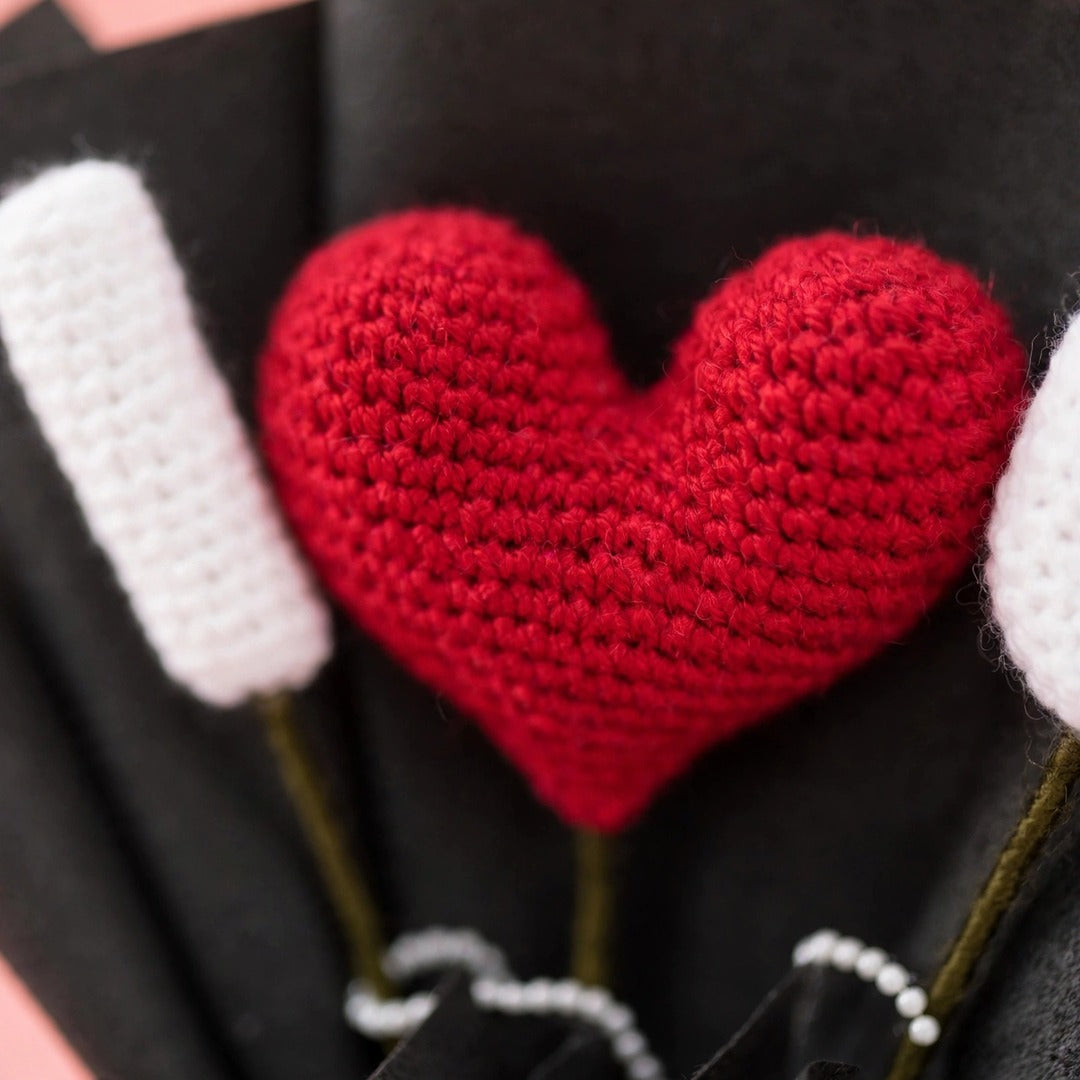 Red Heart Shape Rose Bouquet with I & U Letters