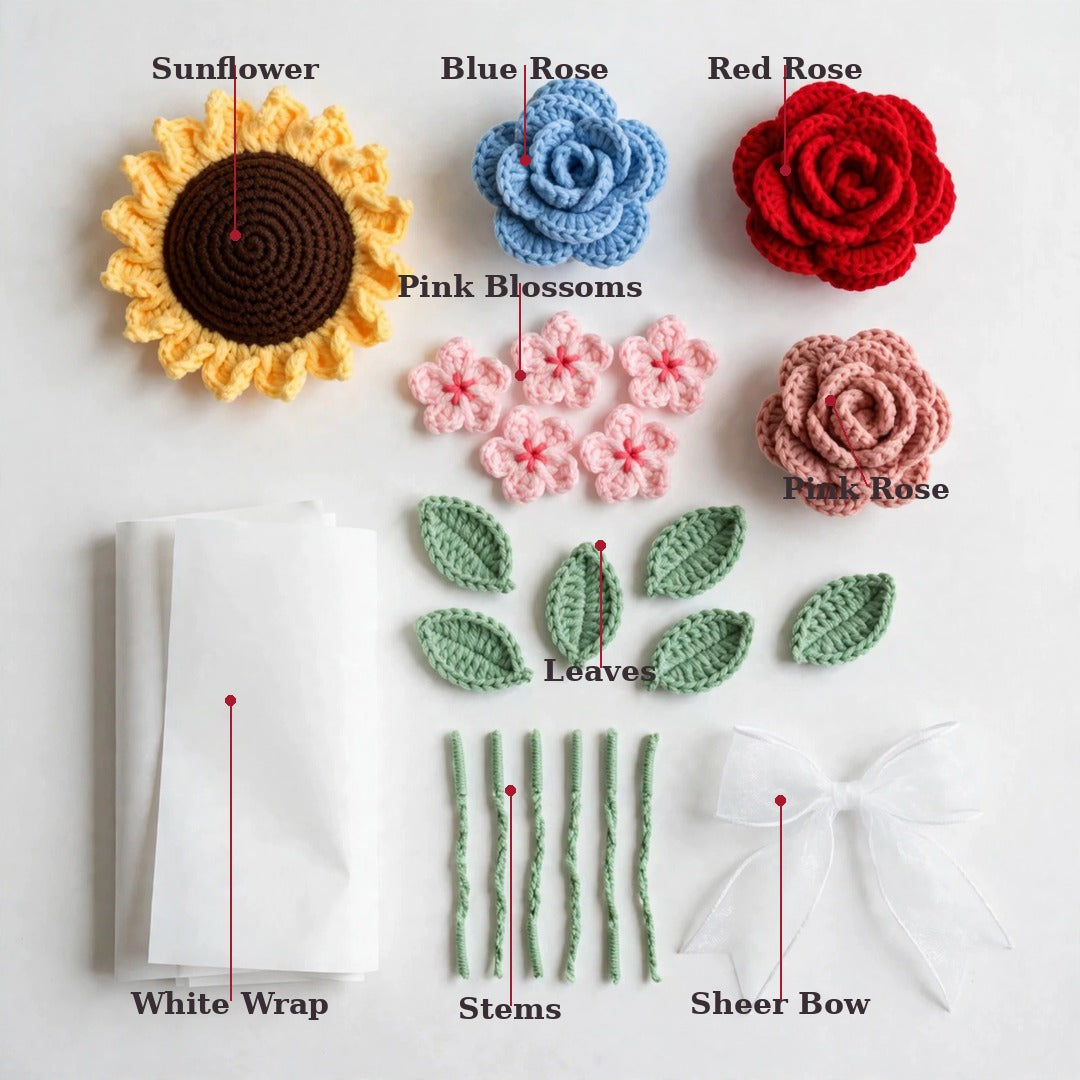Red & White Rose Bouquet with Mini Rose Buds, Eucalyptus Leaves & Craft Wrapping