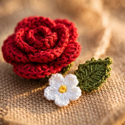 Maroon Rose & White Daisy Bouquet with Burlap Wrapping and Ribbon Bow