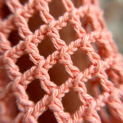 Handmade Crochet Top with Long Sleeves in Peach